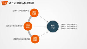 Orange PPT-Diagrammvorlage für Aggregationsbeziehungen mit drei Begriffen