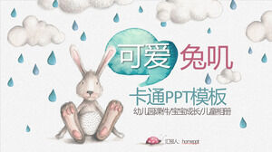 Modelo de PPT de ensino de educação de pequenos animais de coelho de desenho animado