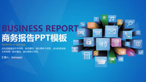Modèle PPT de résumé du discours d'ouverture du rapport de travail sur le rapport de débriefing d'entreprise bleu