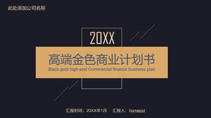 Modelo de PPT de plano de negócios de ouro preto high-end 2