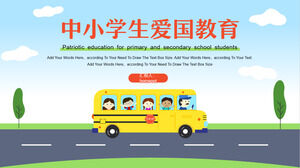 Sevimli çizgi okul otobüsü vatansever tema eğitimi ppt