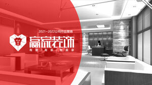 Plantilla PPT de presentación de empresa de diseño de interiores y decoración roja