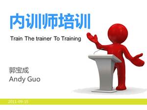 Curso PPT de treinamento de instrutor interno azul e amarelo