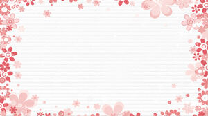 Imagen de fondo de borde PPT de flores de dibujos animados de color rosa