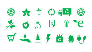 Более 100 зеленых векторных иконок PPT на тему охраны окружающей среды