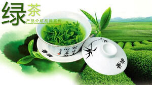 PPT de promoción de marca de introducción de producto de té verde