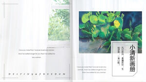 Album kecil segar atlas template PPT tanaman hijau