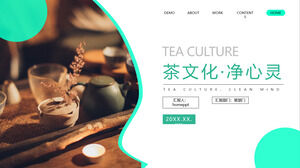 Tea art tea ceremony tea culture net mind PPT template
