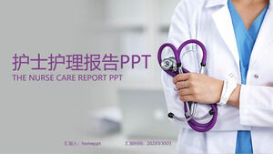 Lila minimalistische PPT-Vorlage für den Arbeitsplan des medizinischen Versorgungsberichts