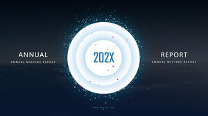 Exquisite dark blue particle technology wind PPT template