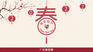Modello PPT di felice anno nuovo cinese