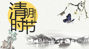 Qingming Festival PPT-Vorlage im chinesischen Stil
