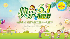 Szczęśliwy Dzień Dziecka 6.1 z okazji 1 czerwca festiwalowego szablonu PPT