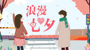 Șablon PPT de planificare a evenimentelor de Ziua Îndrăgostiților în stil de desene animate romantice Tanabata