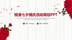 Rose romantische Tanabata-Hochzeitsveranstaltungsplanung PPT-Vorlage