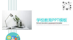 Fresh atmosphere concise school education PPT template