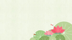 Imagine de fundal PPT cu lotus de vânt tăiat pe hârtie de desene animate
