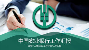 중국 농업 은행 작업 보고서 작업 계획 PPT 템플릿