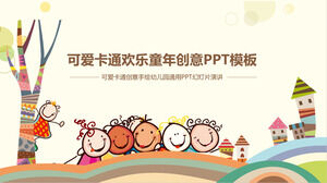 Modello PPT per l'educazione dei bambini dei cartoni animati carino