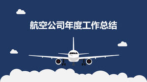 Modelo de PPT de resumo de trabalho anual de pequena companhia aérea simples de negócios