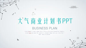 Plantilla ppt de plan de negocios de estilo de tecnología de línea de puntos minimalista