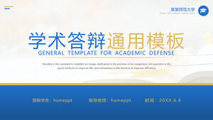 Modello PPT di difesa accademica di colore blu e giallo costante