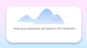 Șablon PPT estetic de artă gradient roz albastru