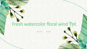 Taze sulu boya çiçek stili PowerPoint şablonları