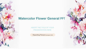 水彩花卉风格的PowerPoint模板