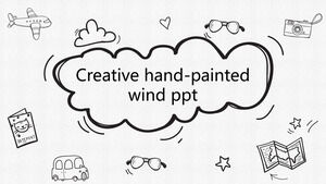 เทมเพลต PPT ที่วาดด้วยมือที่เรียบง่ายอย่างสร้างสรรค์