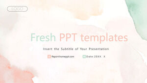 Fresh Watercolor smudge business PPT Templates