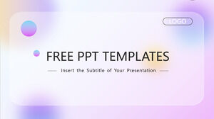 Modelos de PowerPoint de negócios estilo iOS gradiente roxo