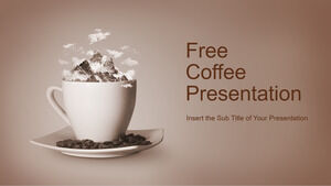 Template PowerPoint tema kopi untuk Bisnis