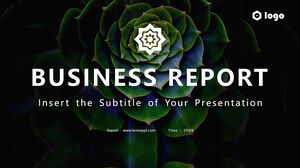 เทมเพลต PowerPoint ธุรกิจ Succulents สีเขียว