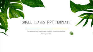 Șablon PPT cu frunze mici și transparente pentru planul de lucru