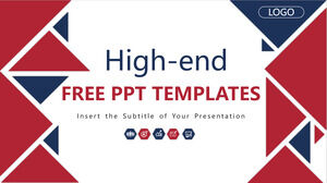 紅藍三角商務PowerPoint模板