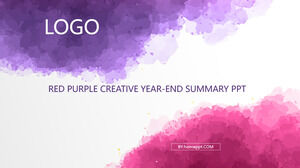 plantillas ppt de resumen de fin de año creativo rojo púrpura