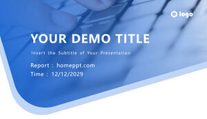 高端藍色簡單商務PowerPoint模板