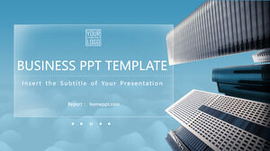藍色現代商業PowerPoint模板
