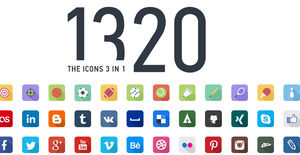 Collection d'icônes ICON de 1320 couleurs plat grandissime
