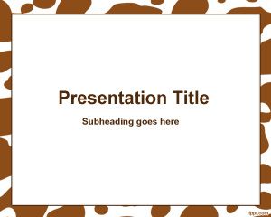 褐色斑點框架的PowerPoint模板