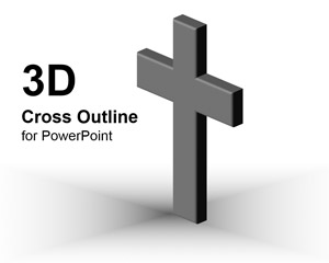 3D Cross Template Outline PowerPoint