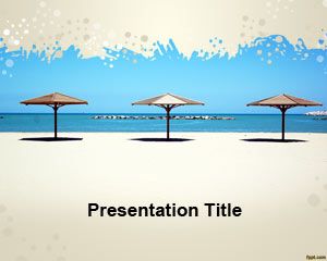 Template Umbrella Beach PowerPoint