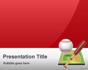 Rojo Plantilla PowerPoint de béisbol