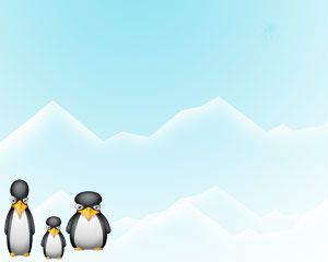 Buz Powerpoint üzerinde penguen
