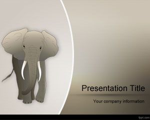 Template do elefante africano PowerPoint