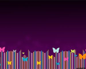 Modèle Violet Papillon PowerPoint