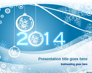 新年快樂2014年的PowerPoint模板