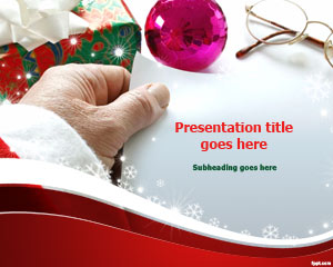 聖誕老人的禮物清單的PowerPoint模板
