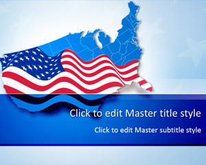 Free USA Haritası Bayrağı PowerPoint Şablon